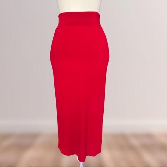 hesperios Dresses & Skirts - HESPERIOS ♥️ Archimedes Knit Alpaca/Silk Skirt with Pockets in Poppy Red